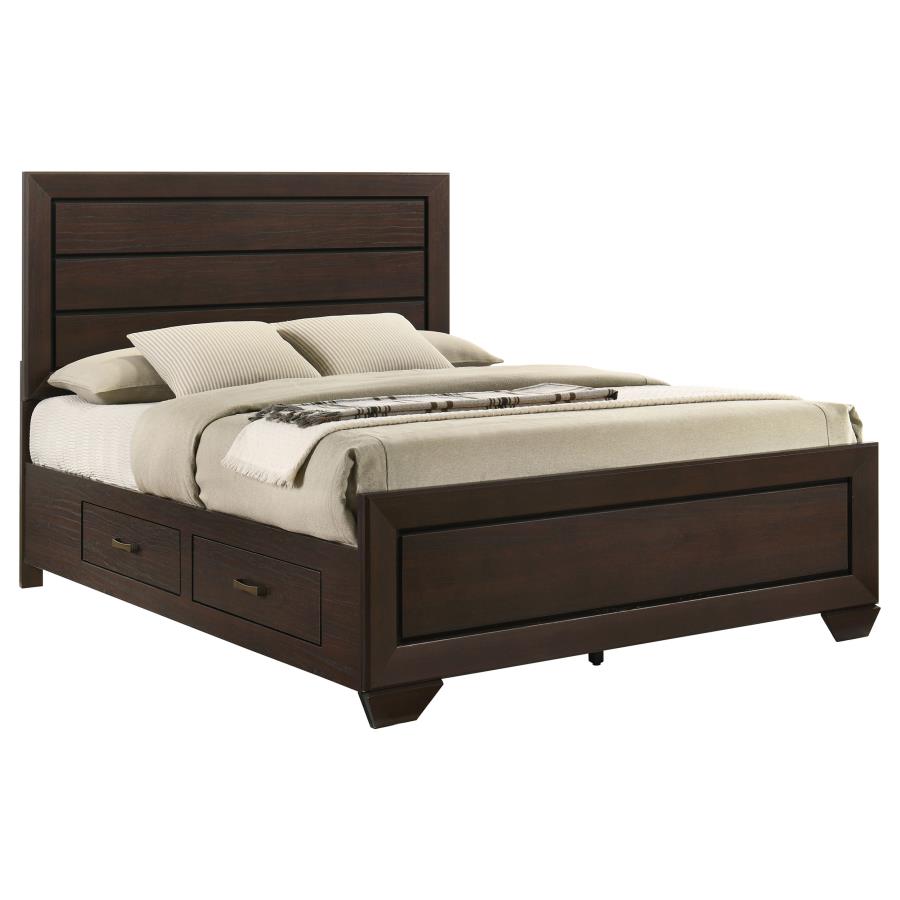 (image for) Kauffman Wood California King Storage Panel Bed Dark Cocoa