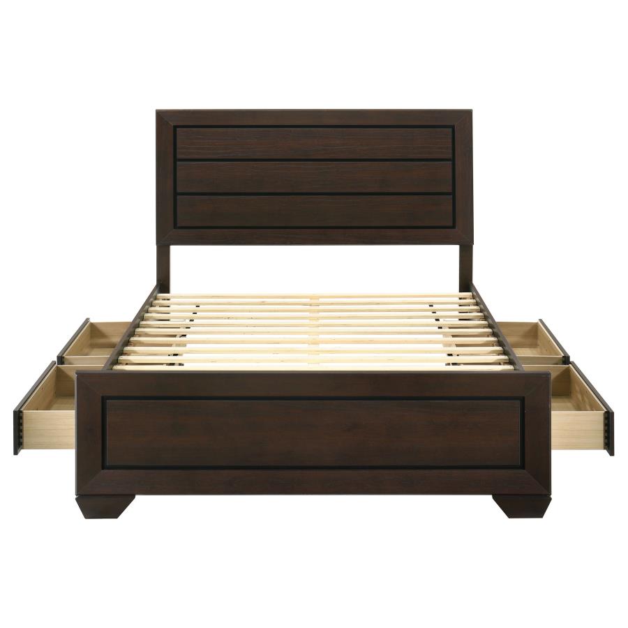 (image for) Kauffman Wood California King Storage Panel Bed Dark Cocoa