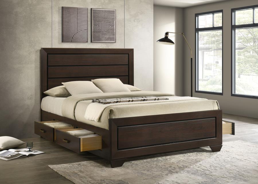 (image for) Kauffman Wood Queen Storage Panel Bed Dark Cocoa