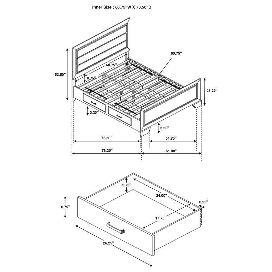 (image for) Kauffman Wood Queen Storage Panel Bed Dark Cocoa