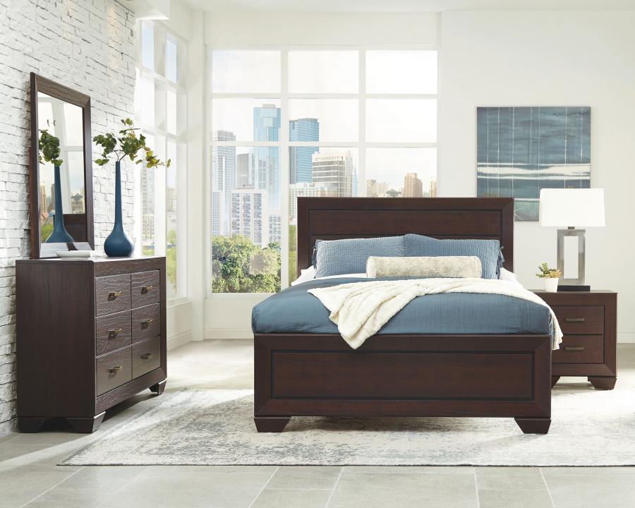 (image for) Kauffman 4-piece Eastern King Bedroom Set Dark Cocoa - Click Image to Close