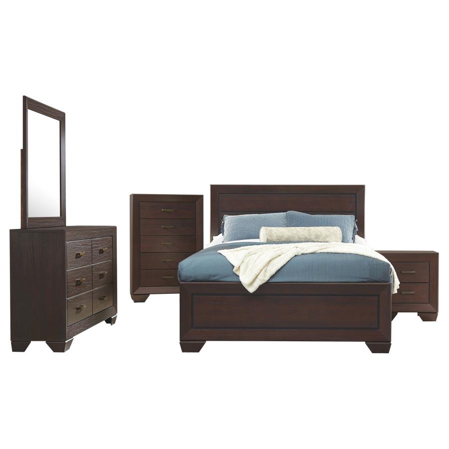 (image for) Kauffman 5-piece Eastern King Bedroom Set Dark Cocoa - Click Image to Close