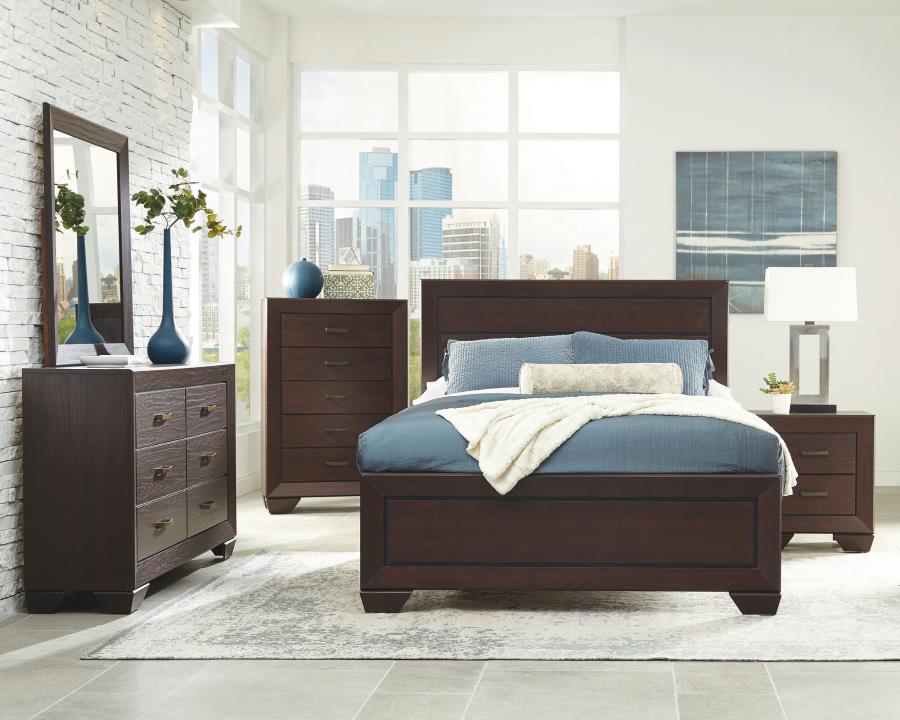 (image for) Kauffman 5-piece Eastern King Bedroom Set Dark Cocoa