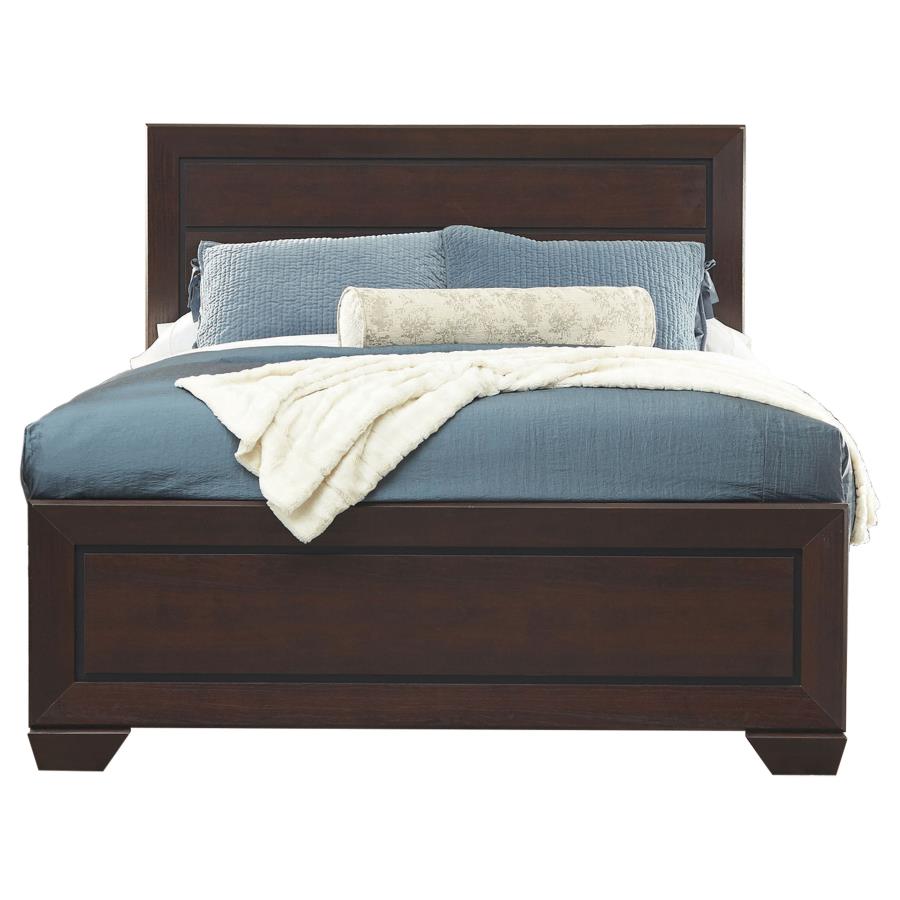 (image for) Kauffman Wood Queen Panel Bed Dark Cocoa