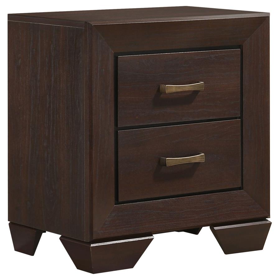 (image for) Kauffman 2-drawer Nightstand Dark Cocoa - Click Image to Close