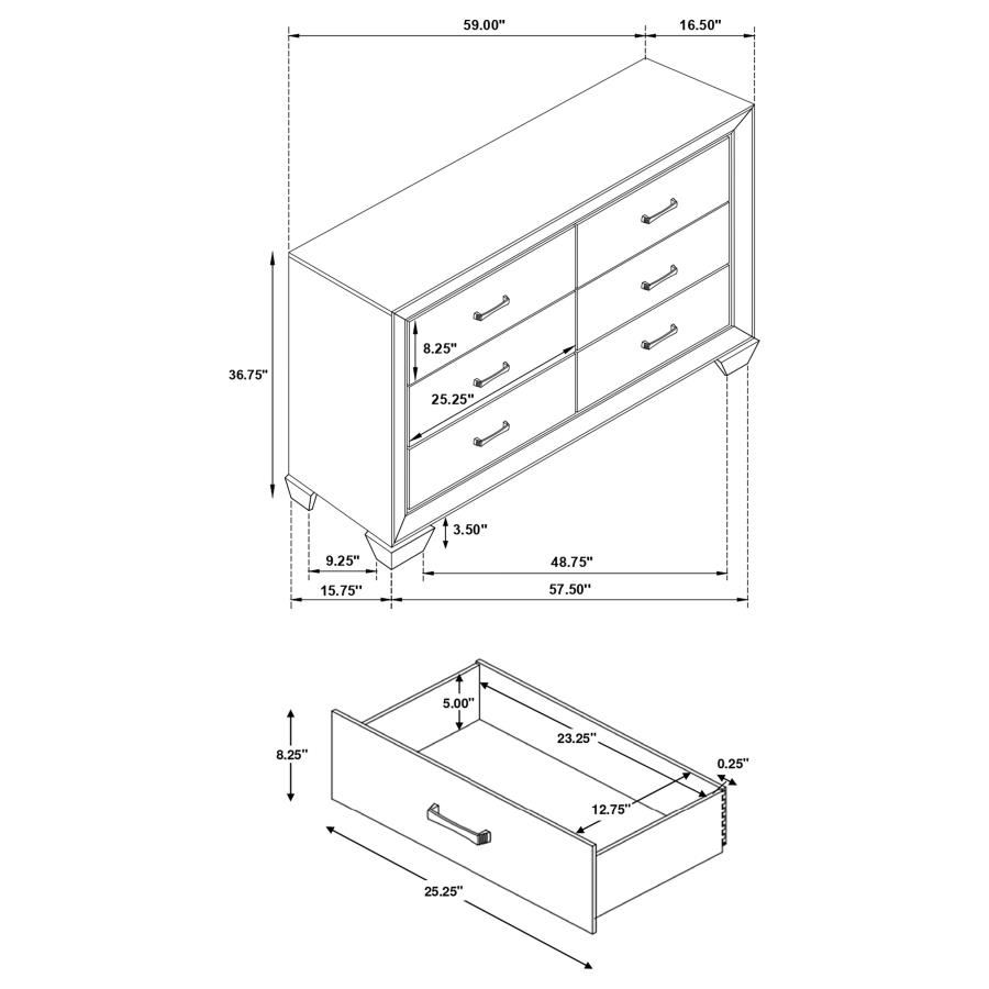 (image for) Kauffman 6-drawer Dresser Dark Cocoa