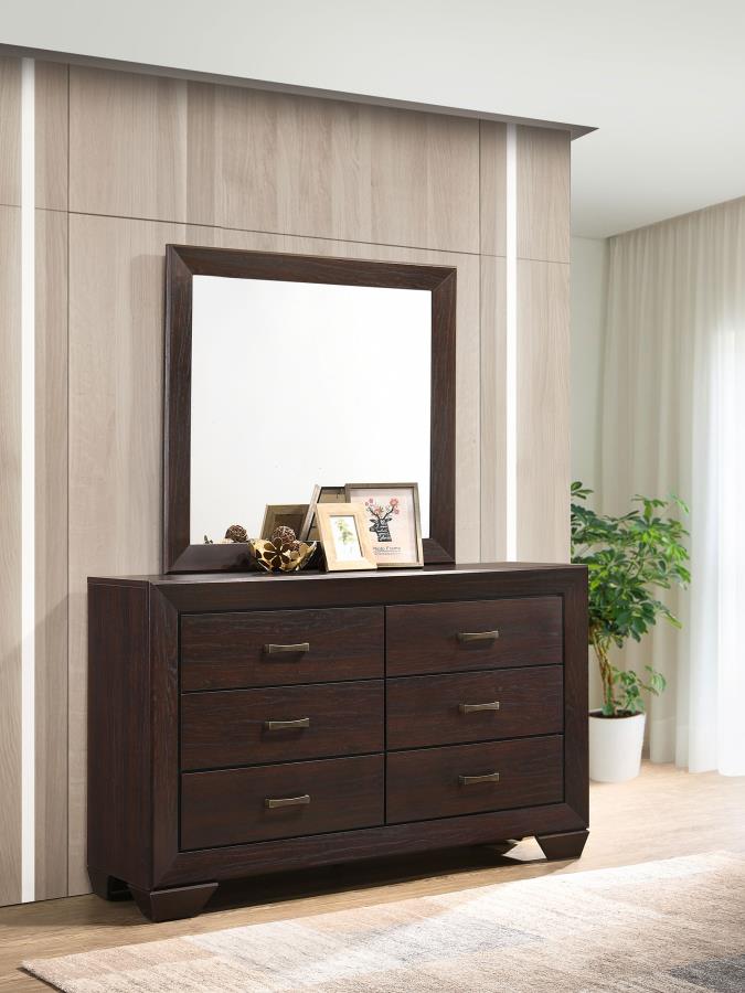 (image for) Kauffman 6-drawer Dresser with Mirror Dark Cocoa