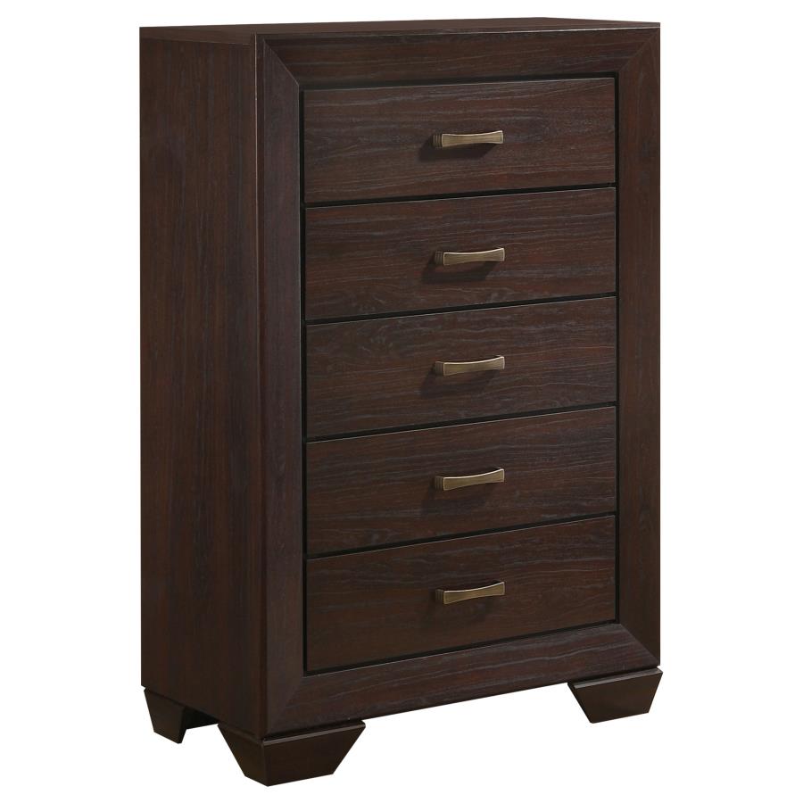 (image for) Kauffman 5-drawer Bedroom Chest Dark Cocoa - Click Image to Close