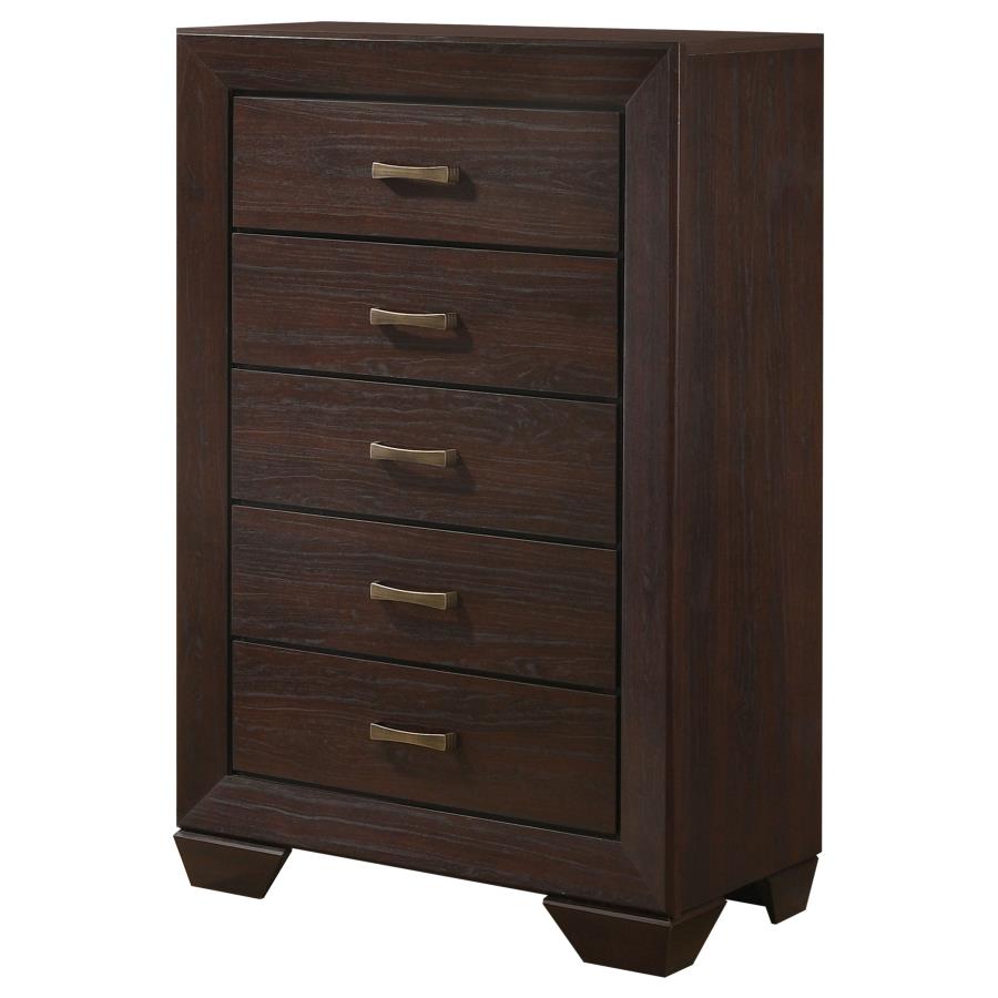 (image for) Kauffman 5-drawer Bedroom Chest Dark Cocoa