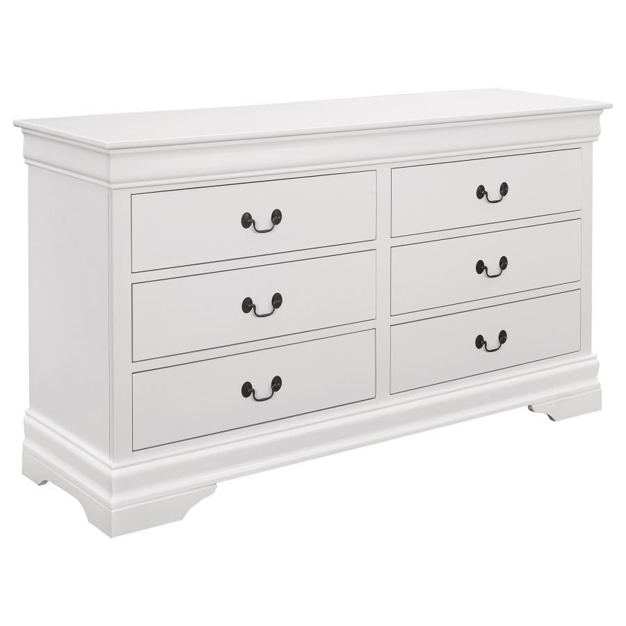 (image for) Louis Philippe 4-piece Full Bedroom Set White