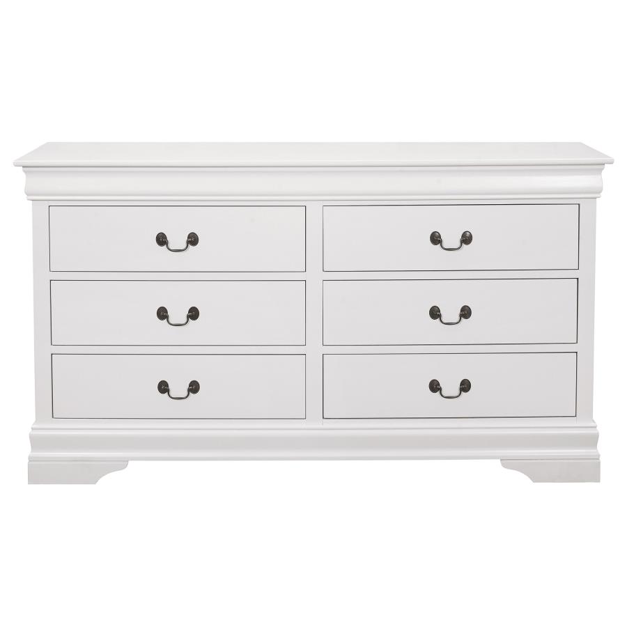 (image for) Louis Philippe 4-piece Full Bedroom Set White