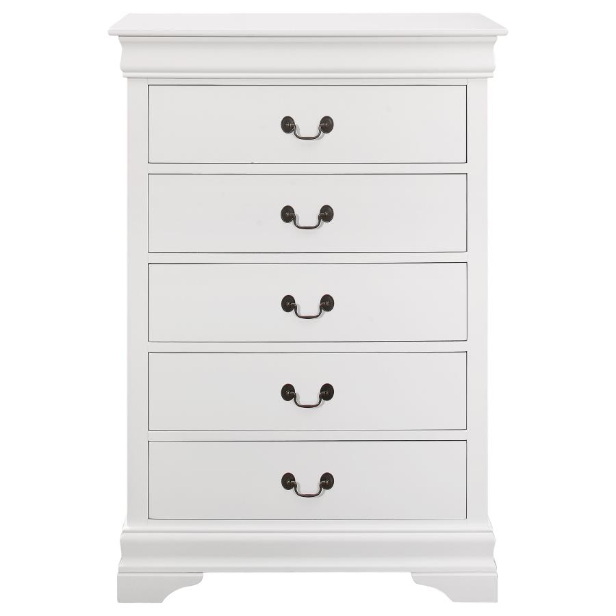 (image for) Louis Philippe 5-piece Full Bedroom Set White