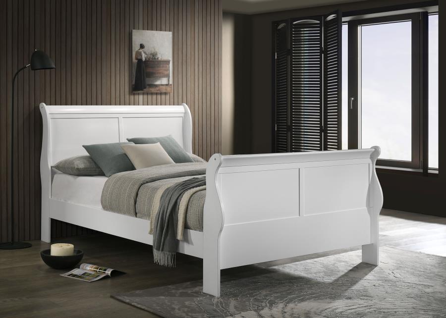 (image for) Louis Philippe Wood Full Sleigh Bed White