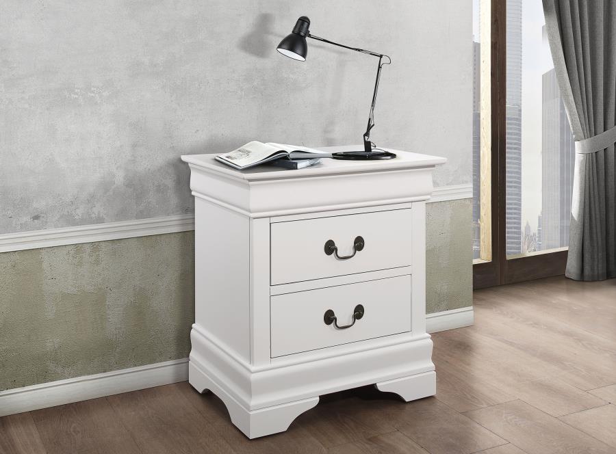 (image for) Louis Philippe 2-drawer Nightstand White