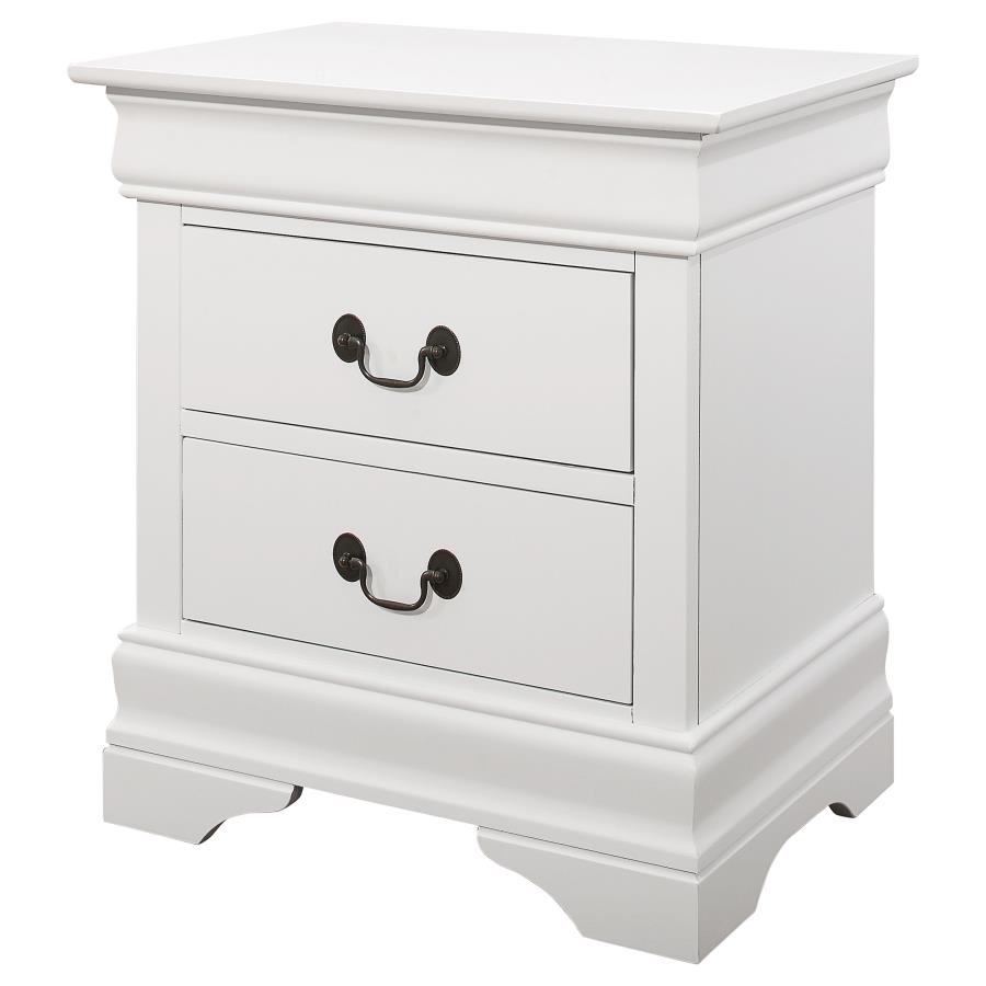 (image for) Louis Philippe 2-drawer Nightstand White