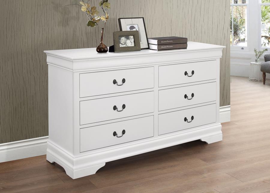 (image for) Louis Philippe 6-drawer Dresser White