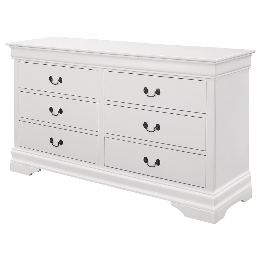 (image for) Louis Philippe 6-drawer Dresser White