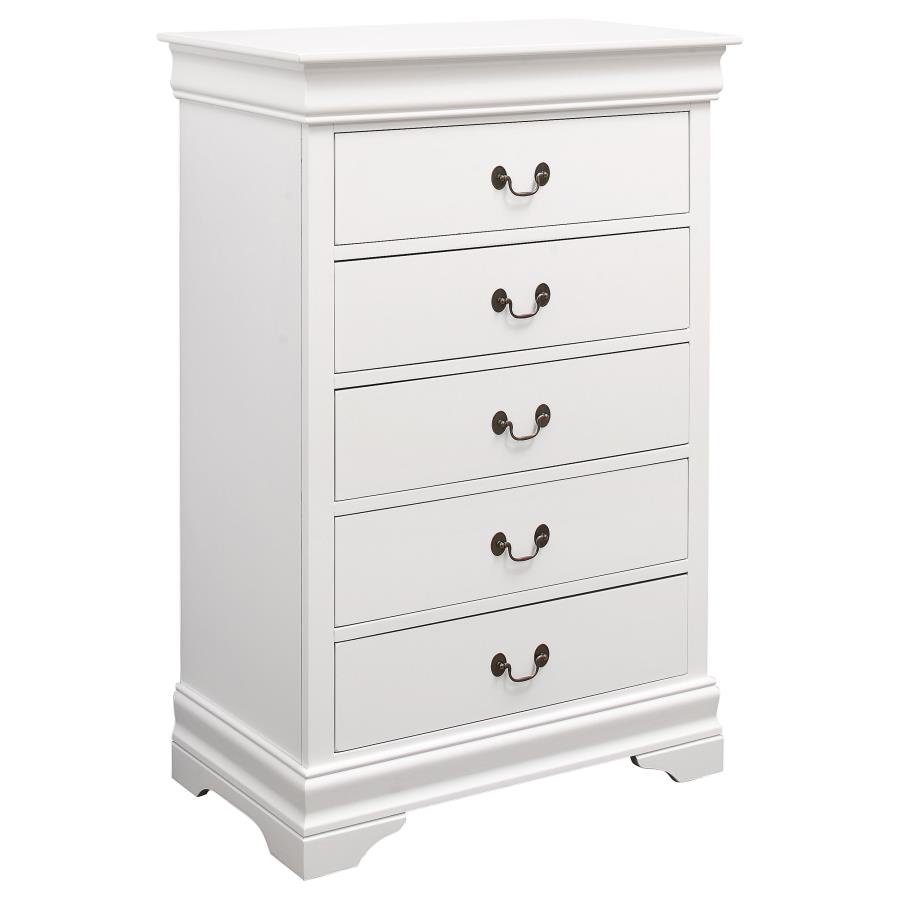 (image for) Louis Philippe 5-drawer Bedroom Chest White