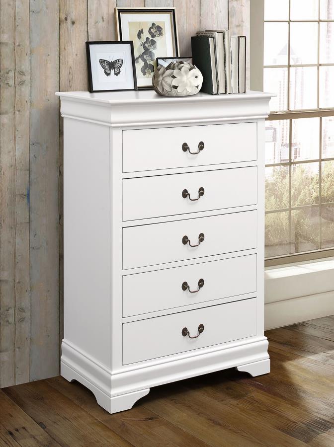 (image for) Louis Philippe 5-drawer Bedroom Chest White