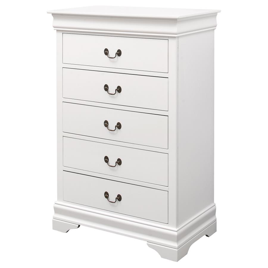 (image for) Louis Philippe 5-drawer Bedroom Chest White