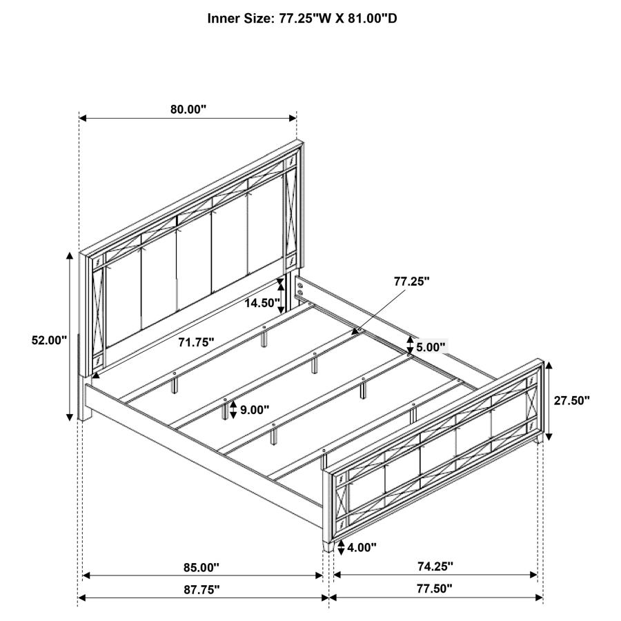 (image for) Leighton Wood Eastern King Panel Bed Metallic Mercury