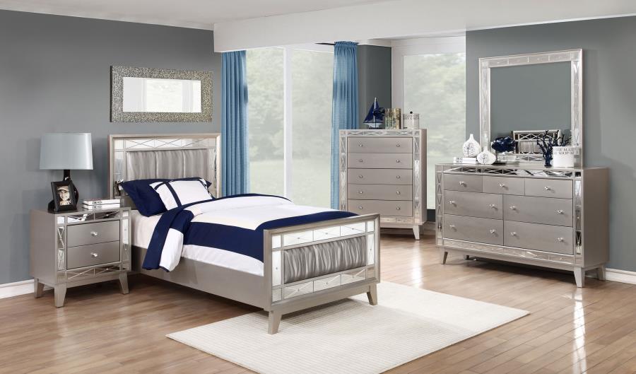 (image for) Leighton 5-piece Twin Bedroom Set Metallic Mercury - Click Image to Close