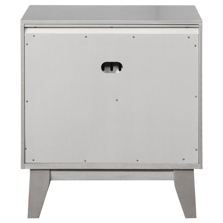 (image for) Leighton 2-drawer Nightstand Metallic Mercury