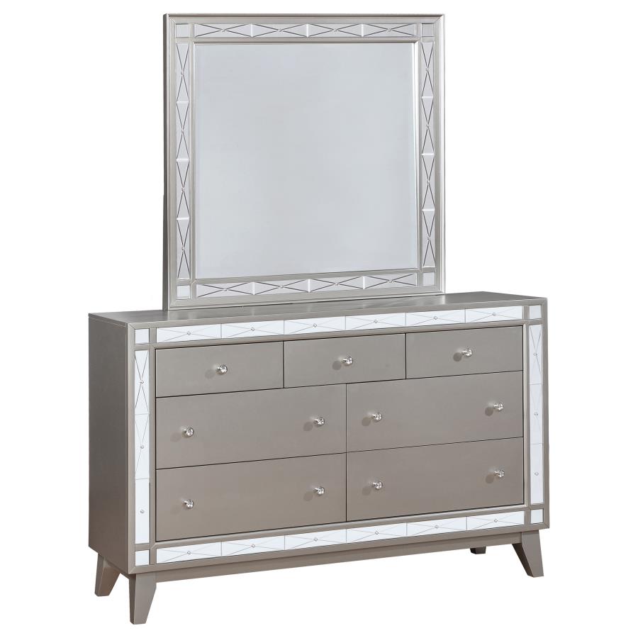 (image for) Leighton 7-drawer Dresser with Mirror Metallic Mercury