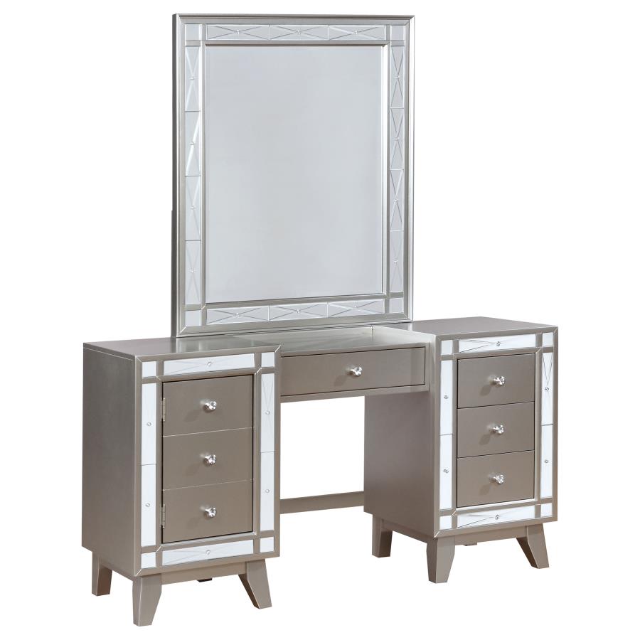 (image for) Leighton Vanity Table Set with Stool Metallic Mercury