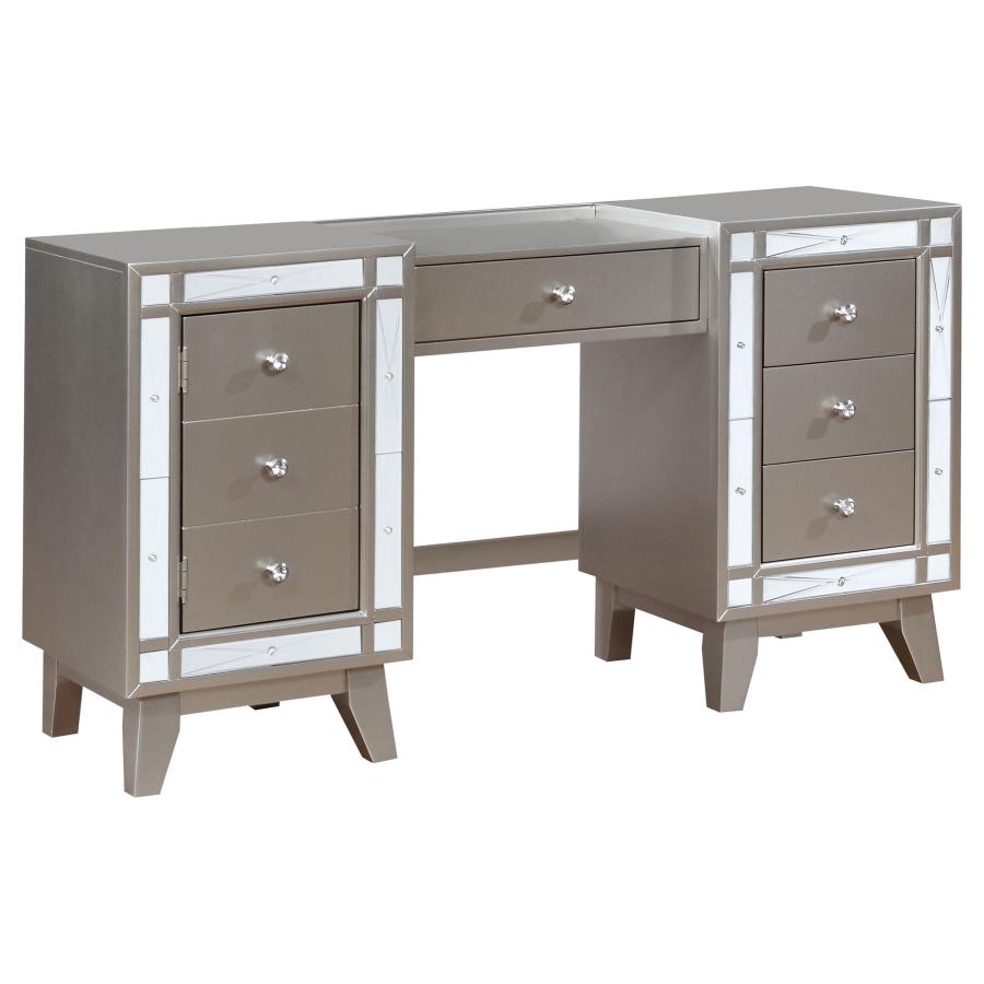 (image for) Leighton Vanity Table and Stool Set Metallic Mercury