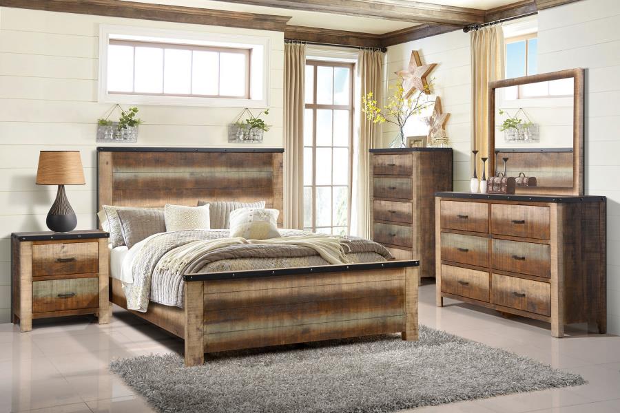 (image for) Sembene Bedroom Set Multicolor and Antique Multi - Click Image to Close