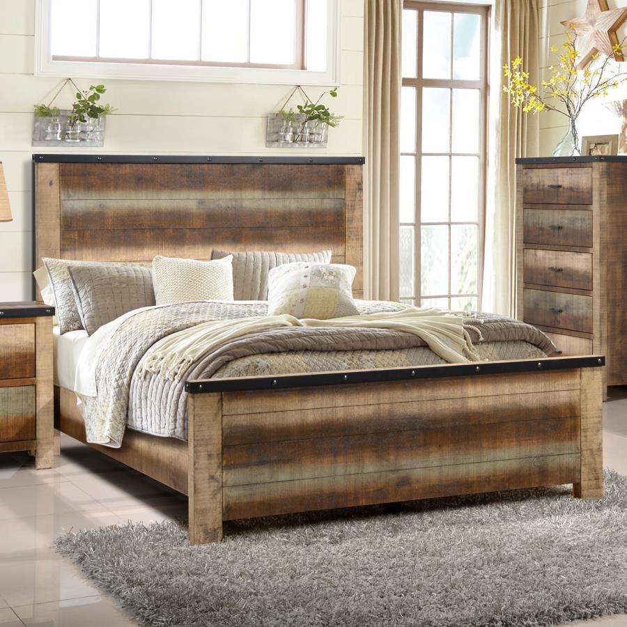 (image for) Sembene California King Panel Bed Antique Multi-color