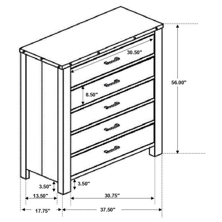 (image for) Sembene 5-drawer Chest Antique Multi-color