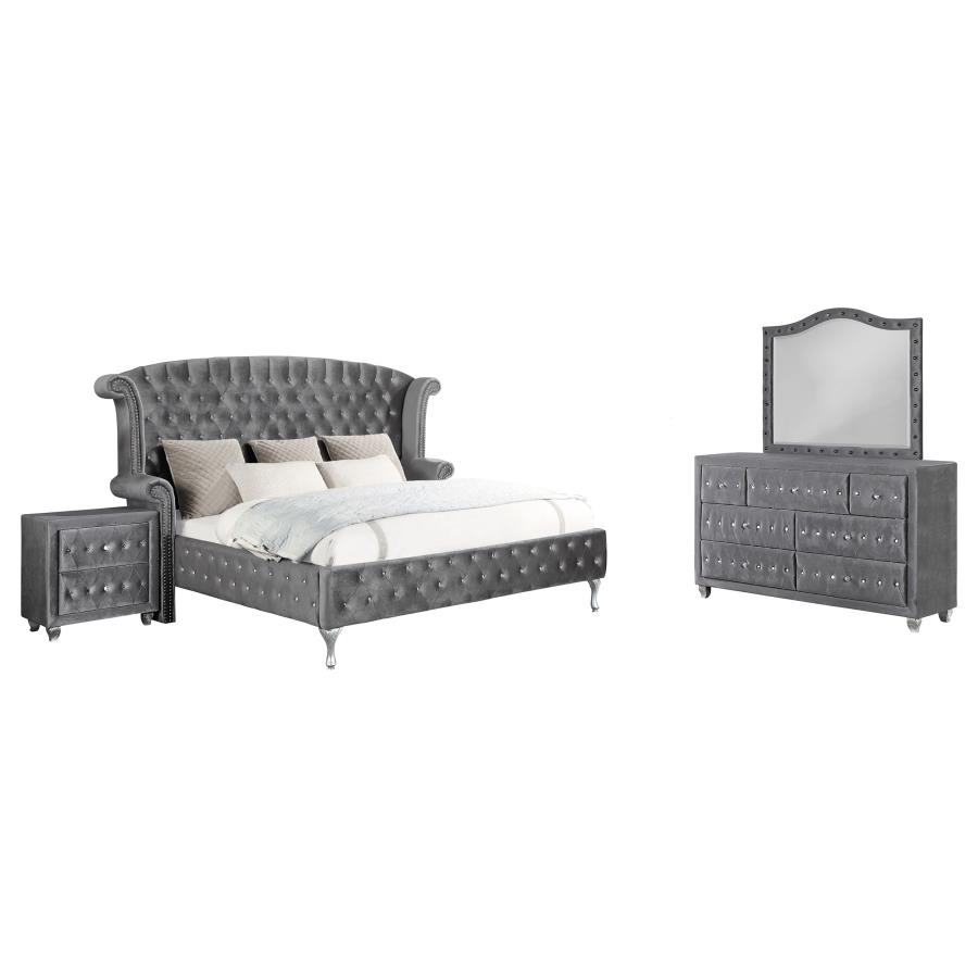 (image for) Deanna 4-piece California King Bedroom Set Grey