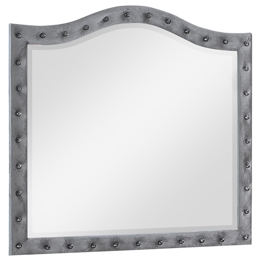 (image for) Deanna Upholstered Dresser Mirror Grey