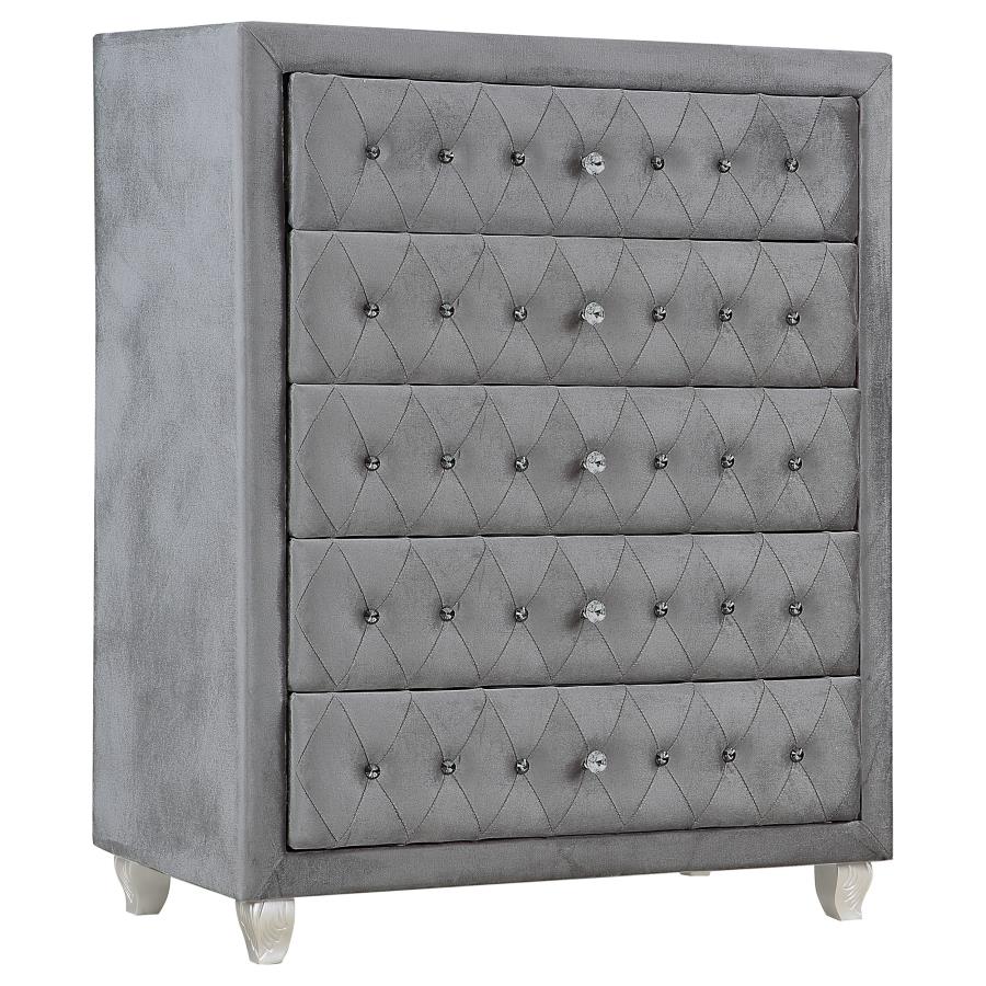 (image for) Deanna 5-drawer Bedroom Chest Grey - Click Image to Close