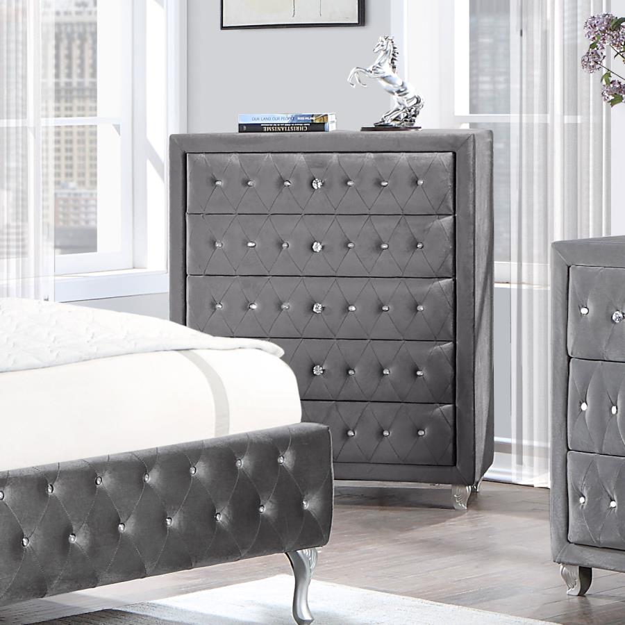 (image for) Deanna 5-drawer Bedroom Chest Grey