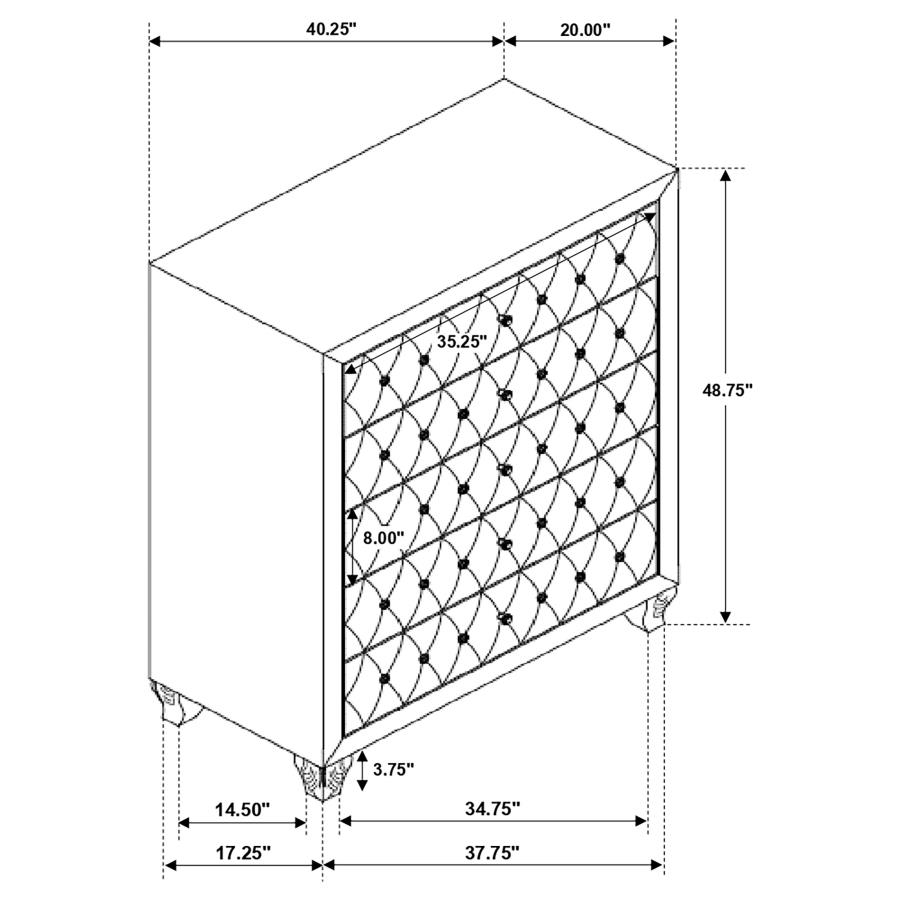 (image for) Deanna 5-drawer Bedroom Chest Grey