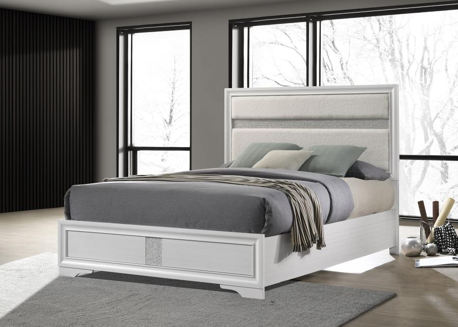 (image for) Miranda 54-inch Upholstered Full Panel Bed White