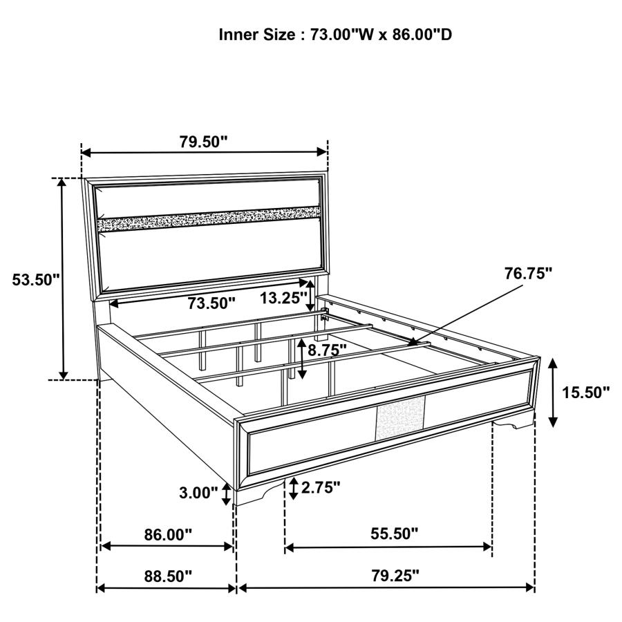 (image for) Miranda 4-piece California King Bedroom Set White