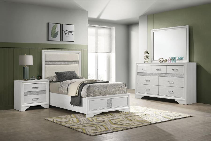 (image for) Miranda 4-piece Twin Bedroom Set White - Click Image to Close