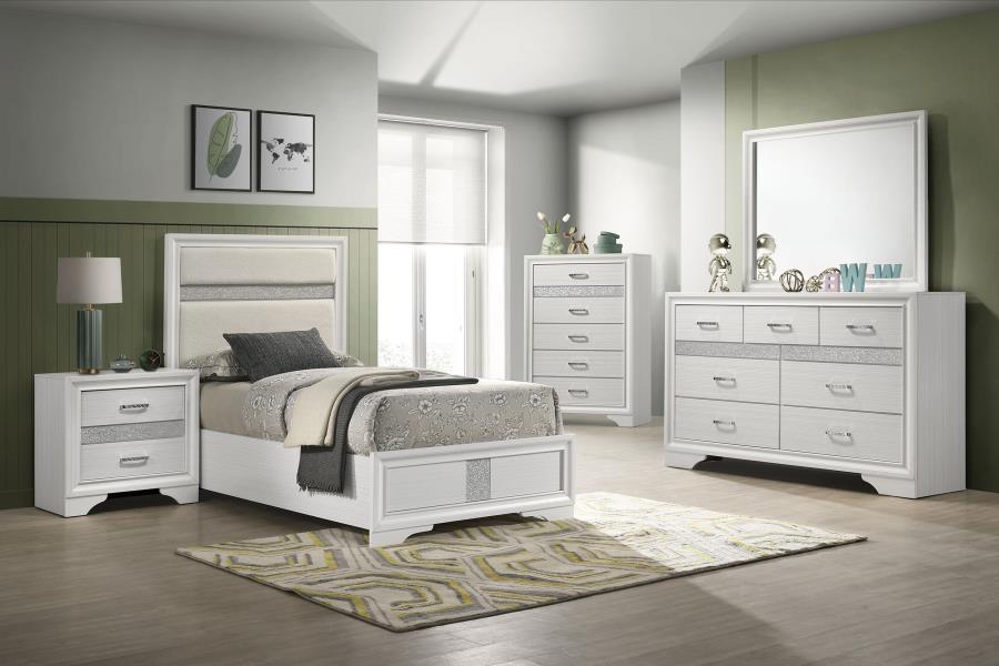 (image for) Miranda 5-piece Twin Bedroom Set White - Click Image to Close