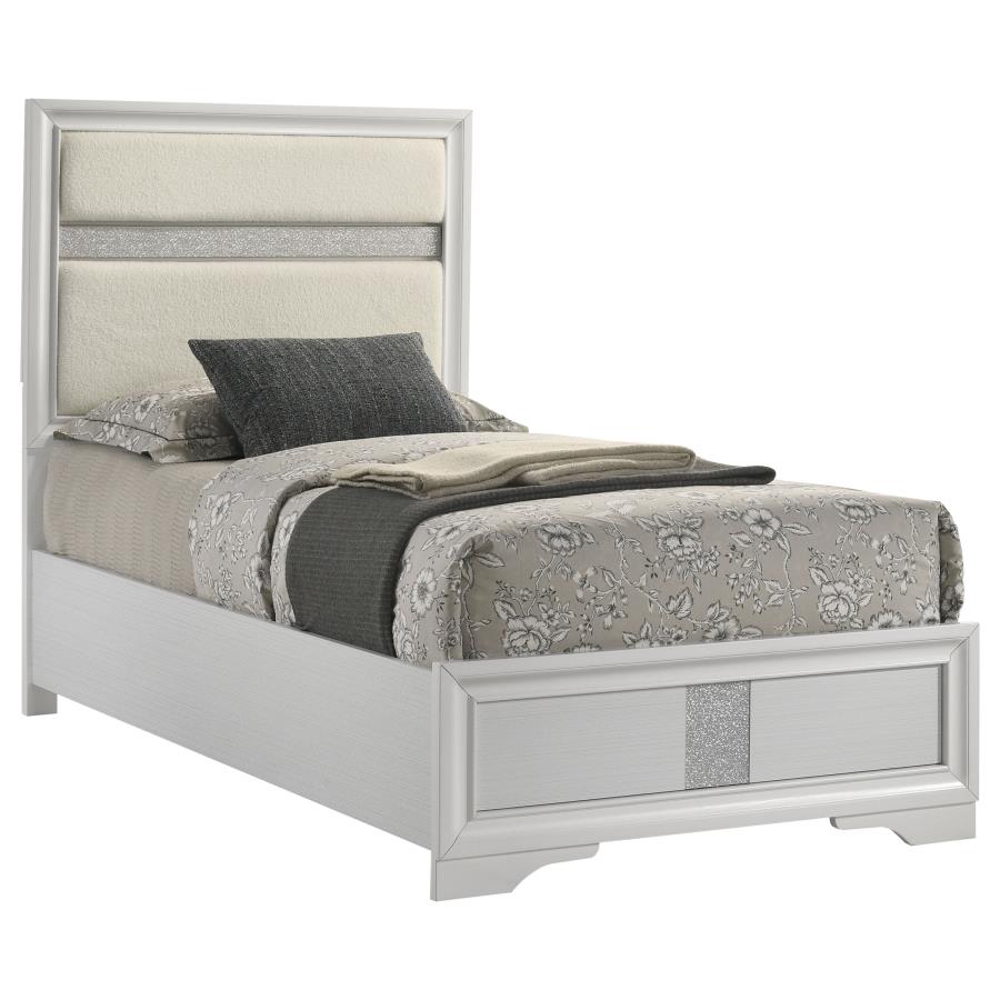 (image for) Miranda 55-inch Upholstered Twin Panel Bed White