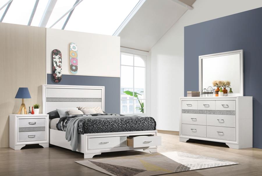 (image for) Miranda 4-piece Full Bedroom Set White - Click Image to Close