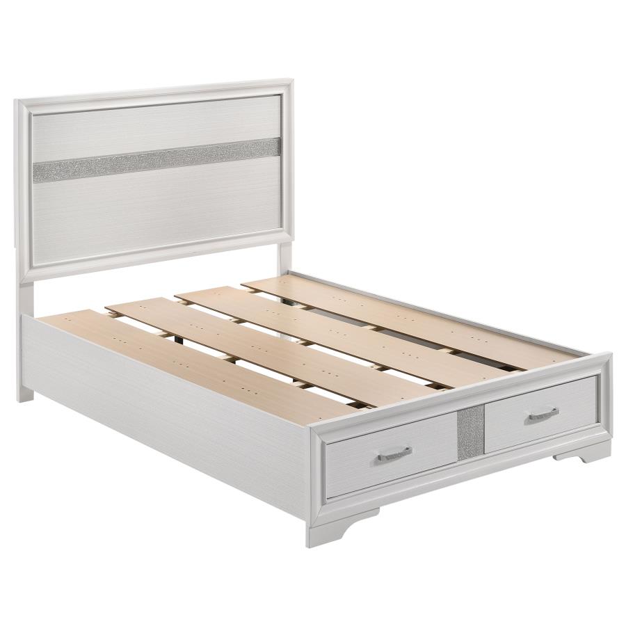 (image for) Miranda Wood Full Storage Panel Bed White - Click Image to Close