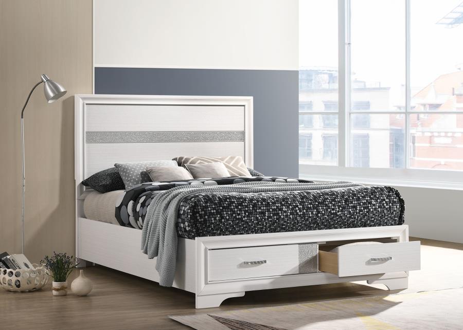 (image for) Miranda Wood Full Storage Panel Bed White