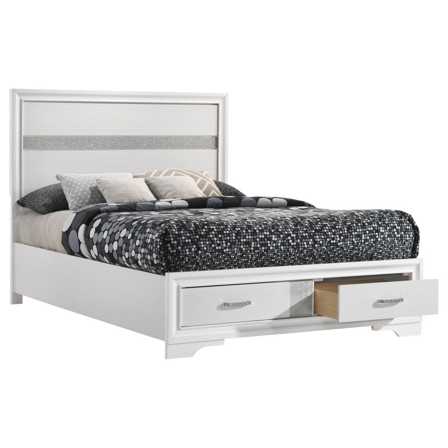 (image for) Miranda Wood Full Storage Panel Bed White