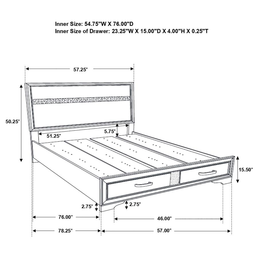 (image for) Miranda 51-inch Wood Full Storage Panel Bed White