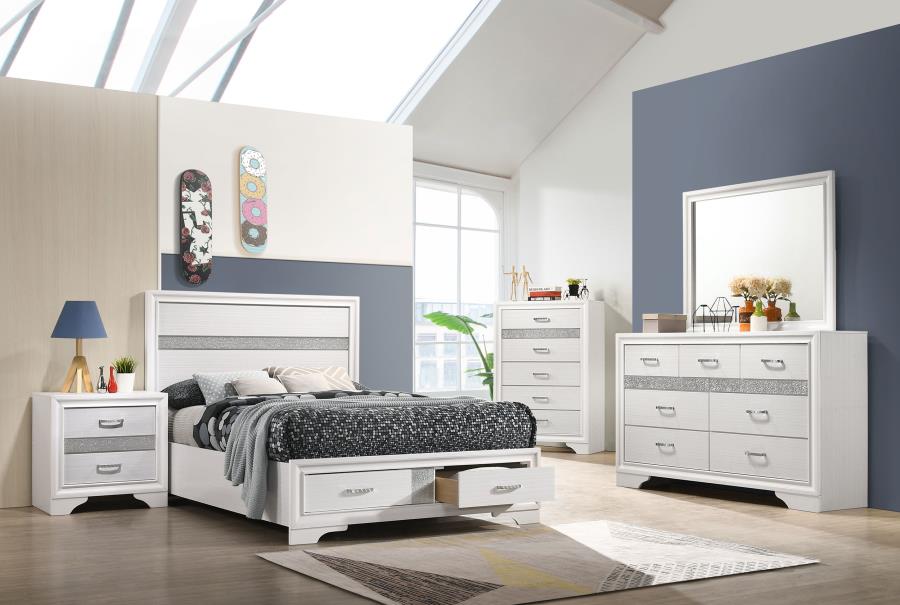 (image for) Miranda Wood Full Storage Panel Bed White