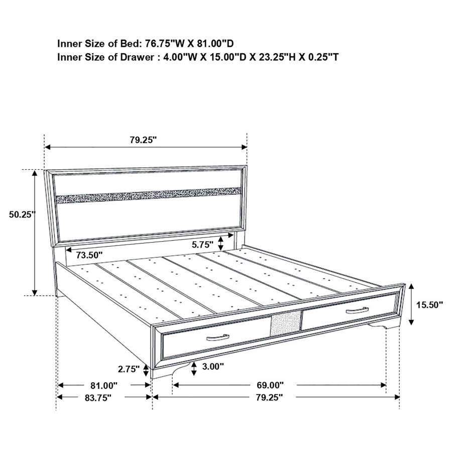 (image for) Miranda 5-piece Eastern King Bedroom Set White